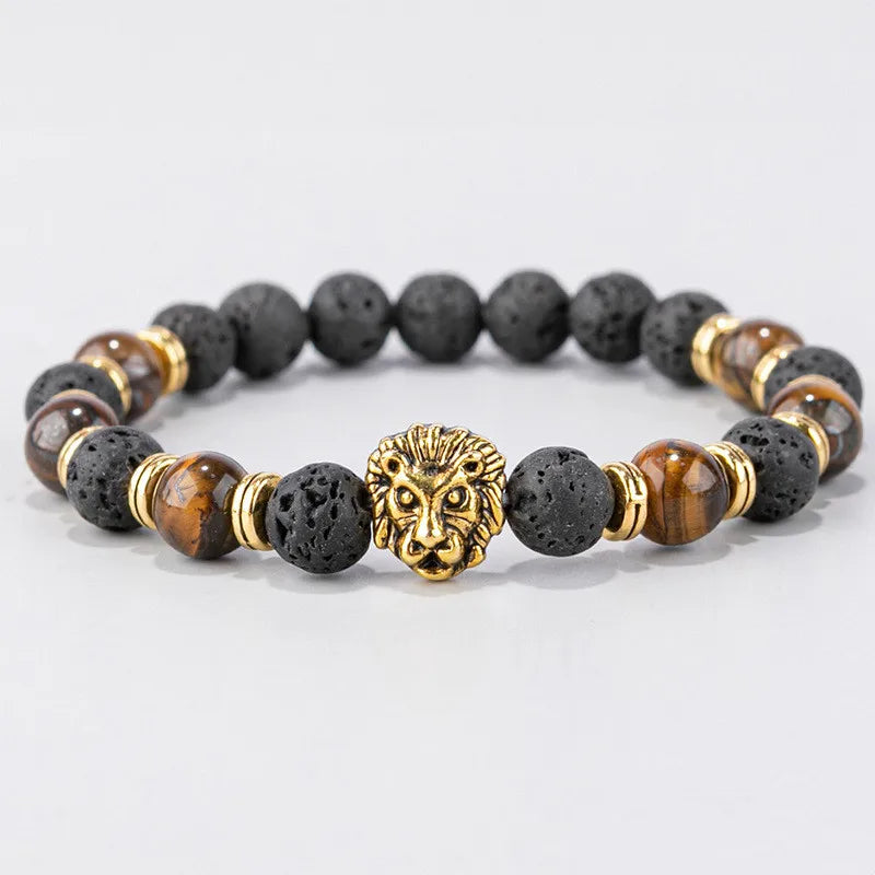 Tiger Eye Lion Natural Stone Beaded Bracelets image 0
