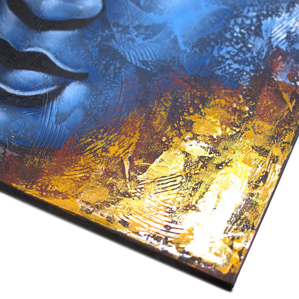 Buddha Painting - Blue Face Abstract image 1