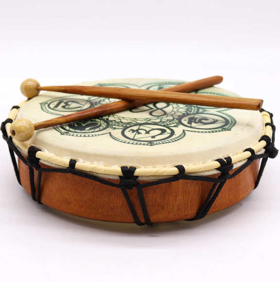 Shamanic Drum with Two Sticks - 30cm Hamsa image 4
