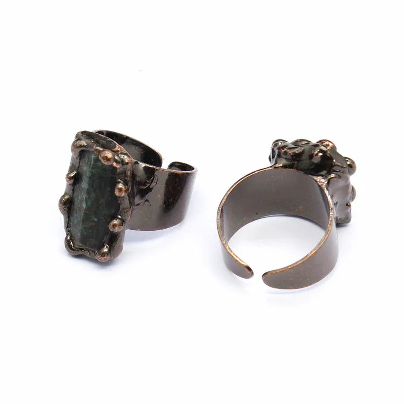 Vintage Style Simple Style Geometric Natural Stone Open Ring image 10
