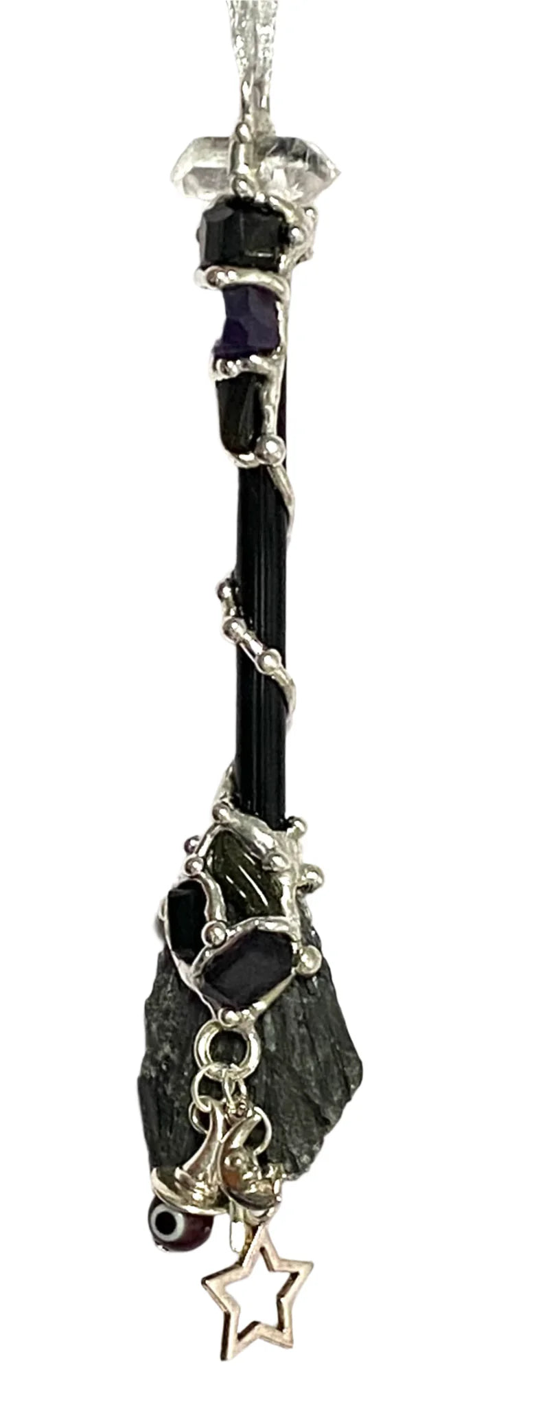 Protection Broom Medium Amulet Pendant Wand image 0