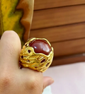 Arylic Allow Copper Open Ring (red) image 0