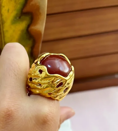Arylic Allow Copper Open Ring (red) image 0
