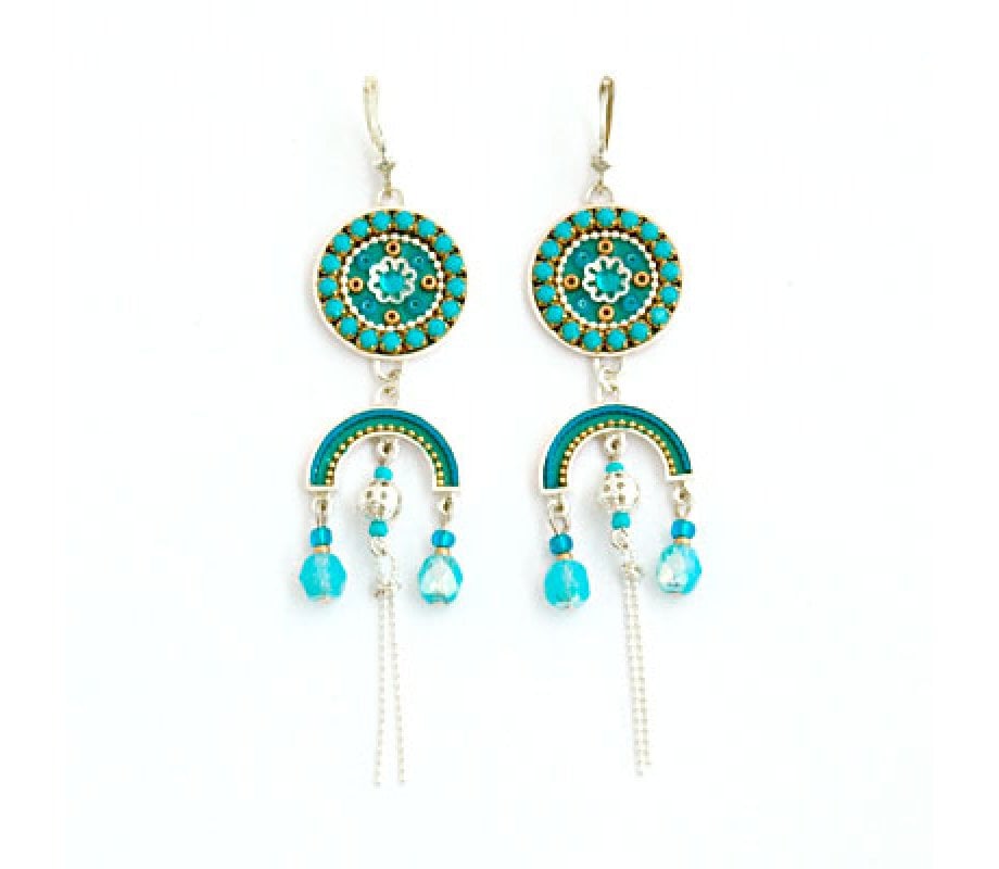 Turquoise Dangle Earrings by Ester Shahaf image 0