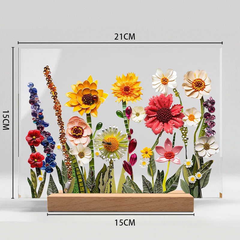 Elegant Style Flower Acrylic Wood Stand image 11
