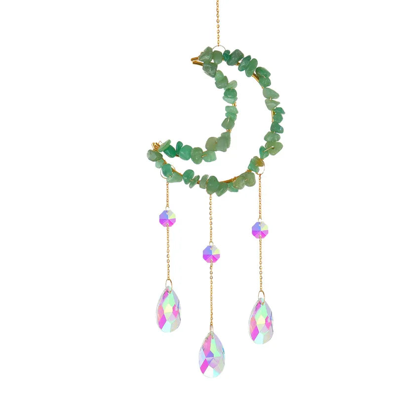 Casual Elegant Moon Crystal Suncatcher Wind Chime Wall Art image 6