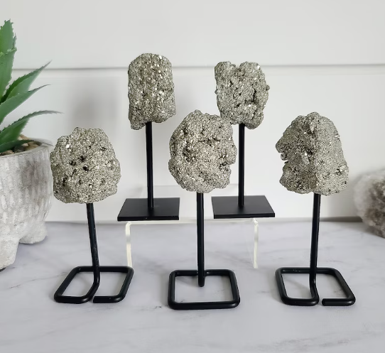 Pyrite on Metal Stand image 0