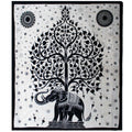 Double Cotton Bedspread + Wall Hanging - Mono - Elephant Tree image 0