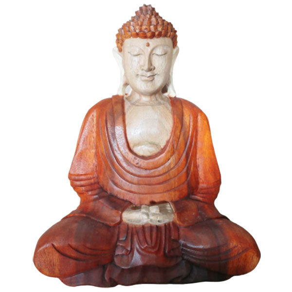 Hand Carved Buddha Statue - 30cm Hand Down image 0