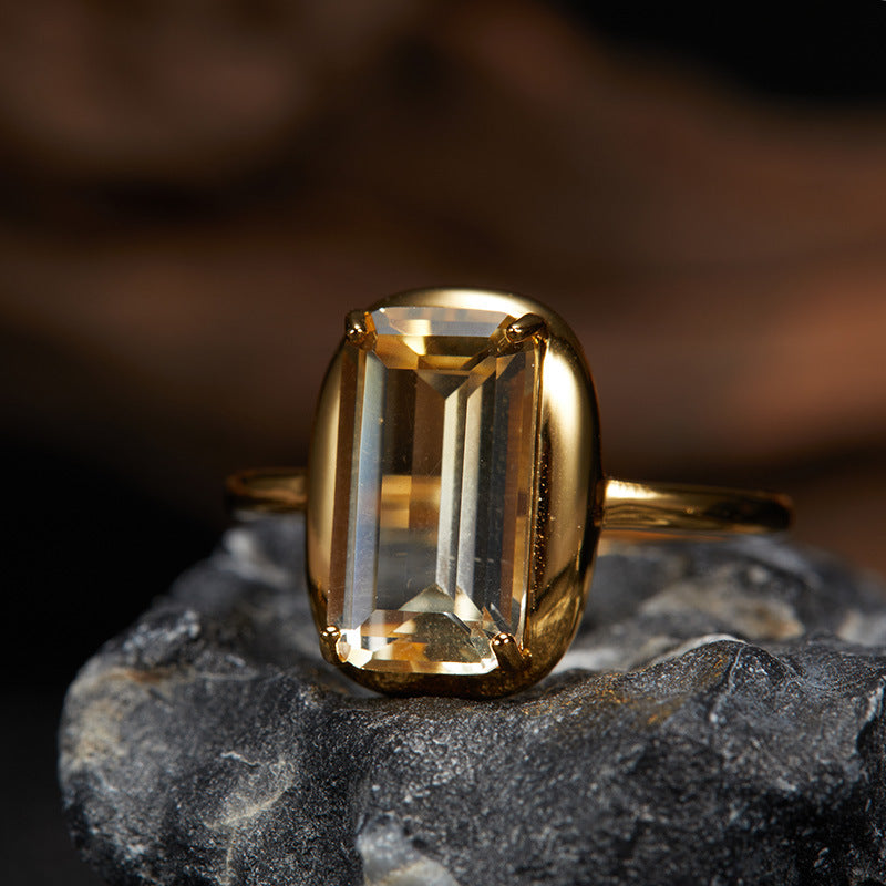 Citrine Amethyst Ring Necklace s925 image 1
