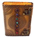 7 Chakra Journal Aged Looking Paper Leather w/Latch image 0