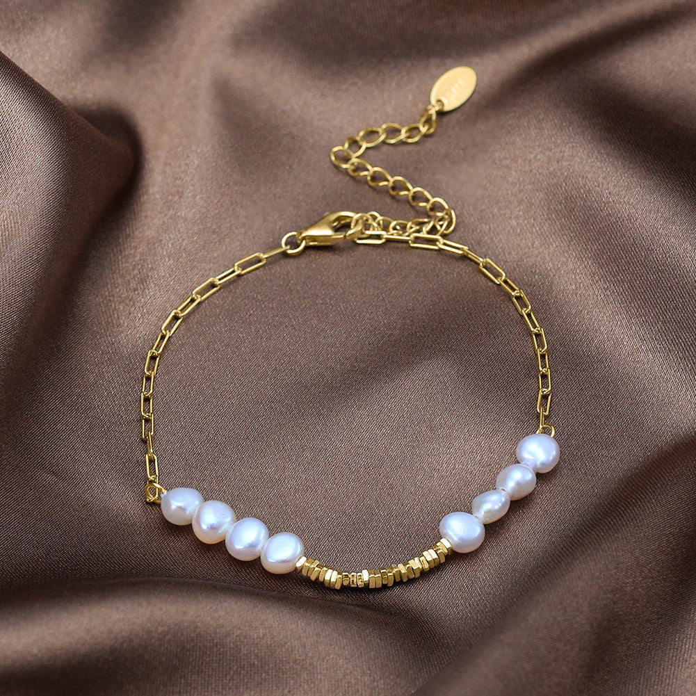 Freshwater Pearl Bracelets Simple Style 925 image 3