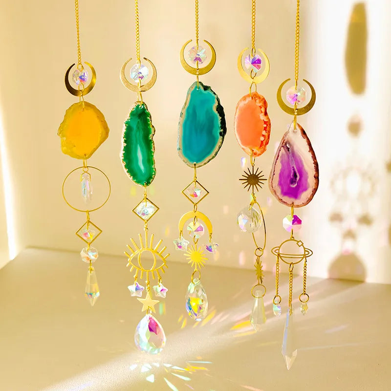 Simple Style Water Droplets Agate Suncatcher Wind Chime Wall Art image 0
