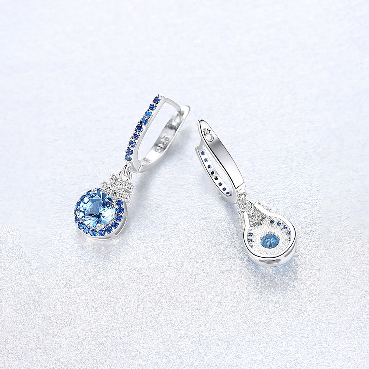 Zircon White Gold Rhodium Plated Earrings Necklace Jewelry Set image 11