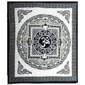 Double Cotton Bedspread + Wall Hanging - Mono - OM Mandala image 0