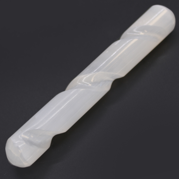 Spiral Selenite Wand - 16 cm (Round Both Ends) image 1