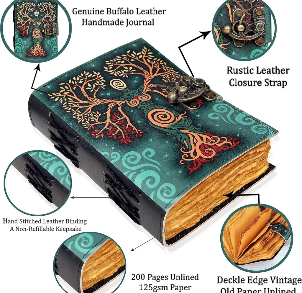 Goddess Aged Looking Paper Leather Journal w/ Latch image 4