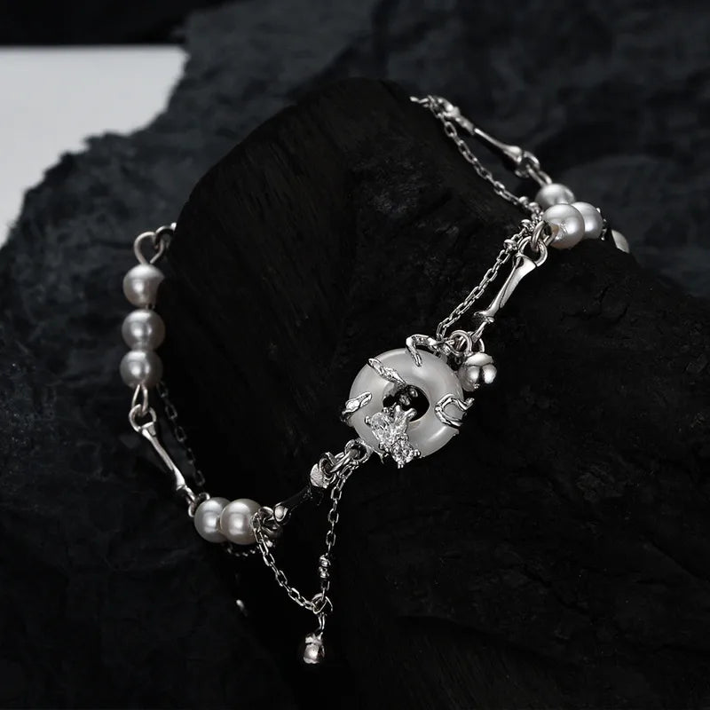 S2087 Chinese Style Niche S925 Sterling Silver Round Jade Pendant image 0