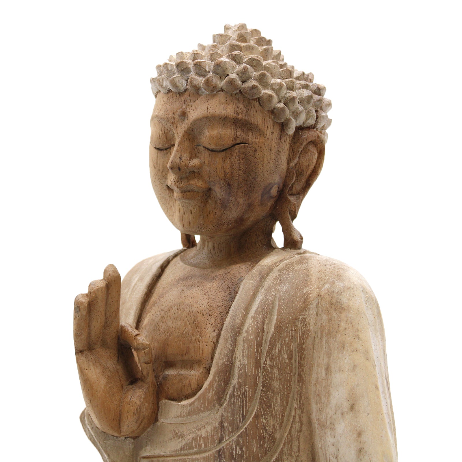Buddha Statue Whitewash - 30cm Teaching Transmission image 1