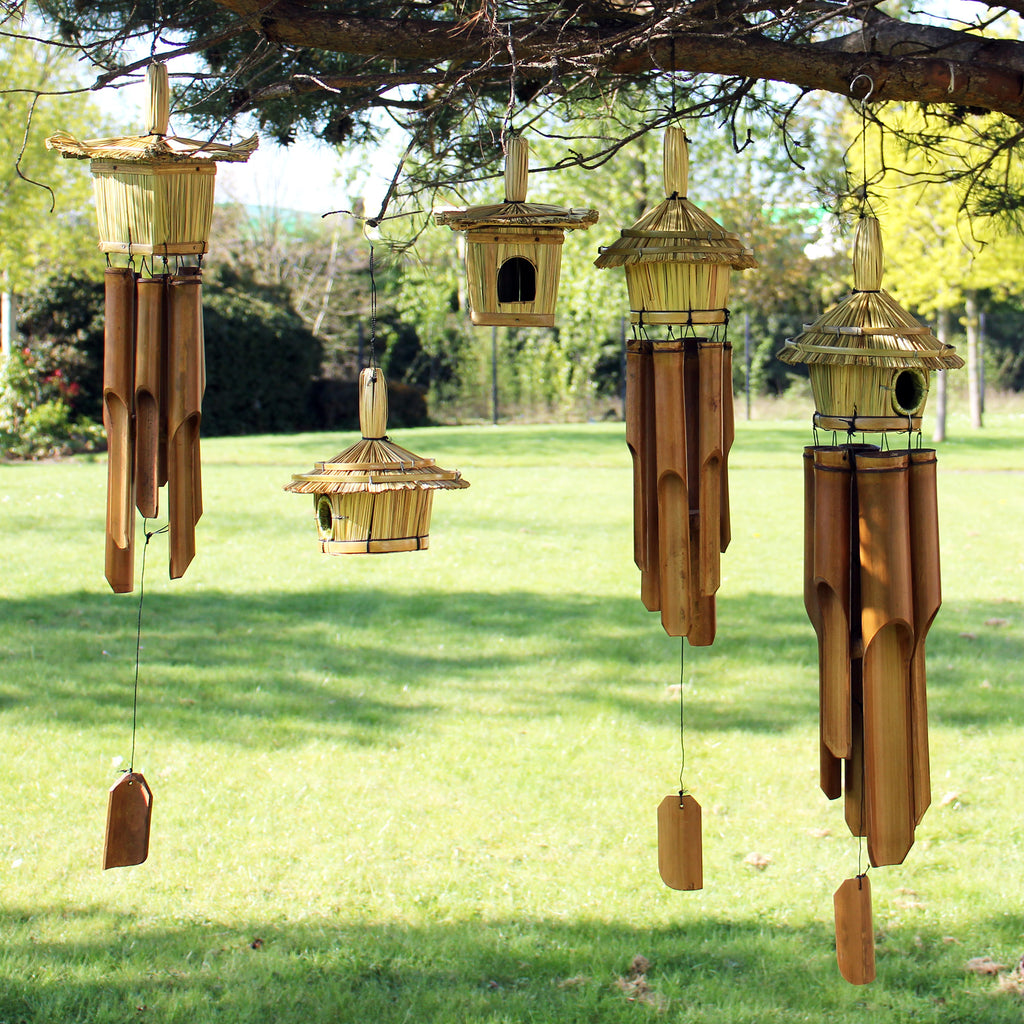 Round Seagrass Bird Box with Chimes image 4