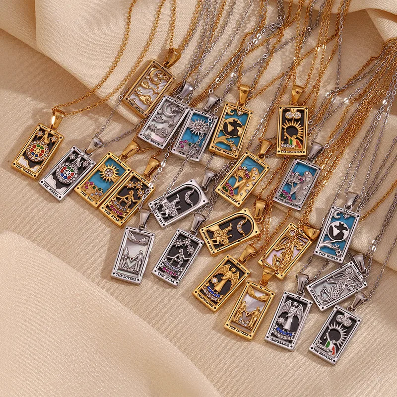 Tarot Pendants Necklace 18k Gold Plated Stainless Steel image 2