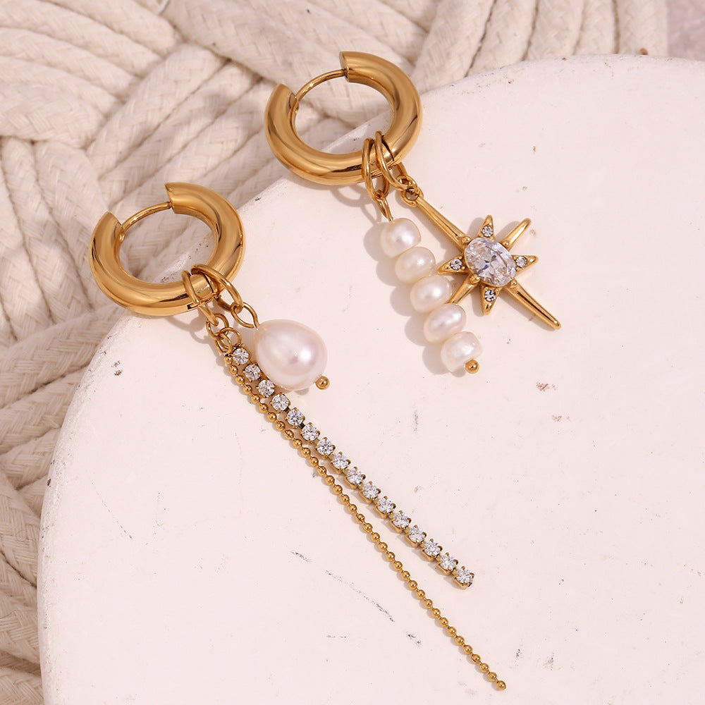 Freshwater Pearl Star Drop Earrings image 10