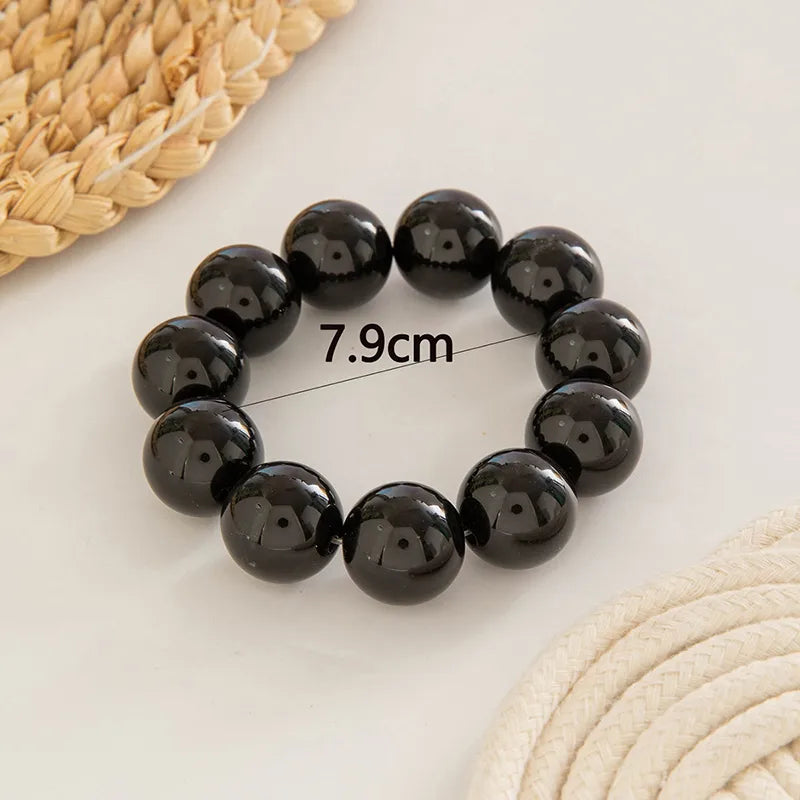 Simple Style Round Plastic Beaded Chain Slip-on Beaded Bracelet image 4