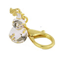 White Wu Lou With Joyous Crane Amulet Keychain image 0