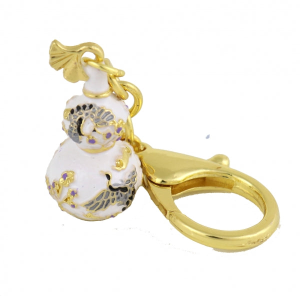 White Wu Lou With Joyous Crane Amulet Keychain image 0