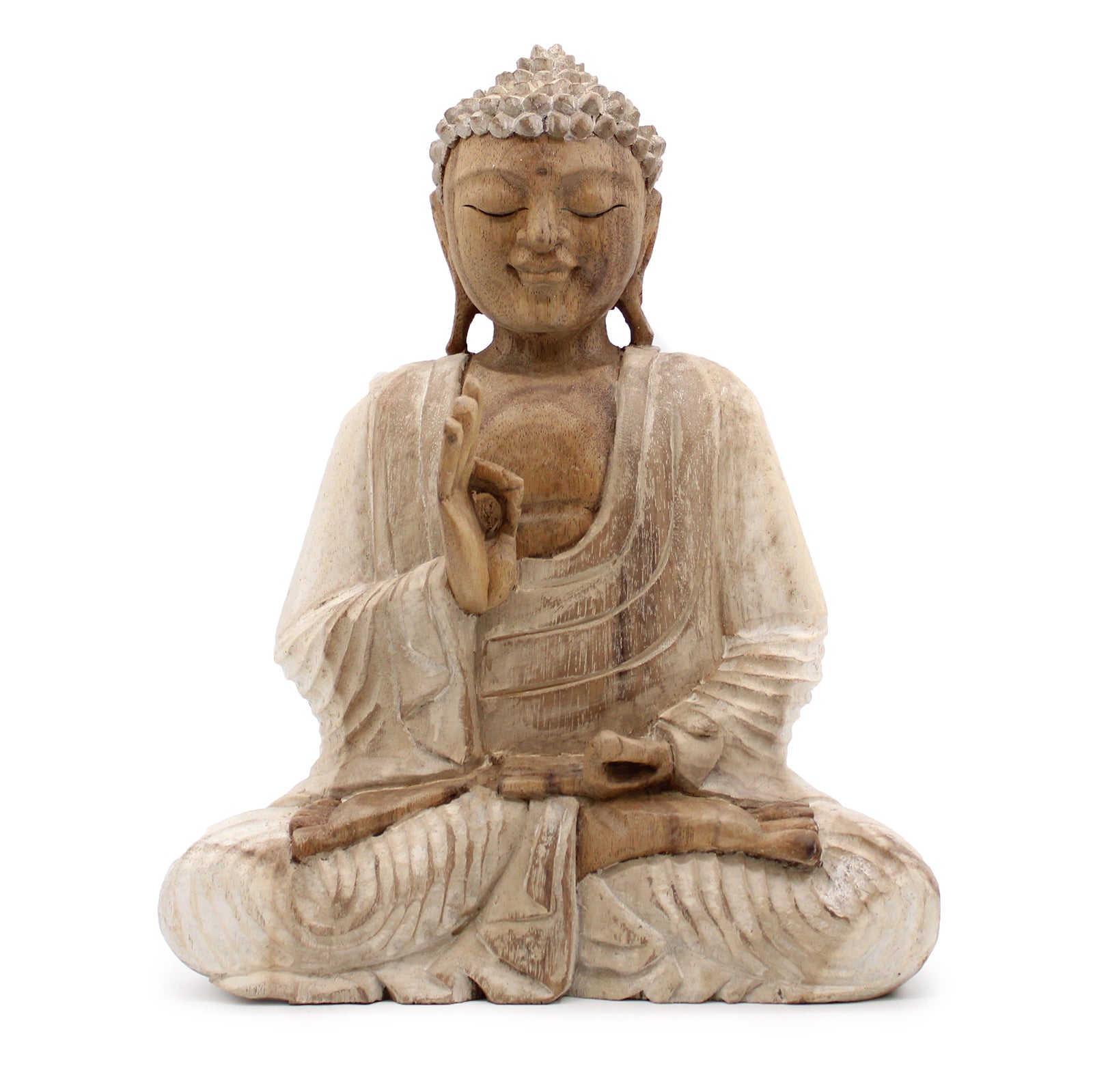 Buddha Statue Whitewash - 30cm Teaching Transmission image 0