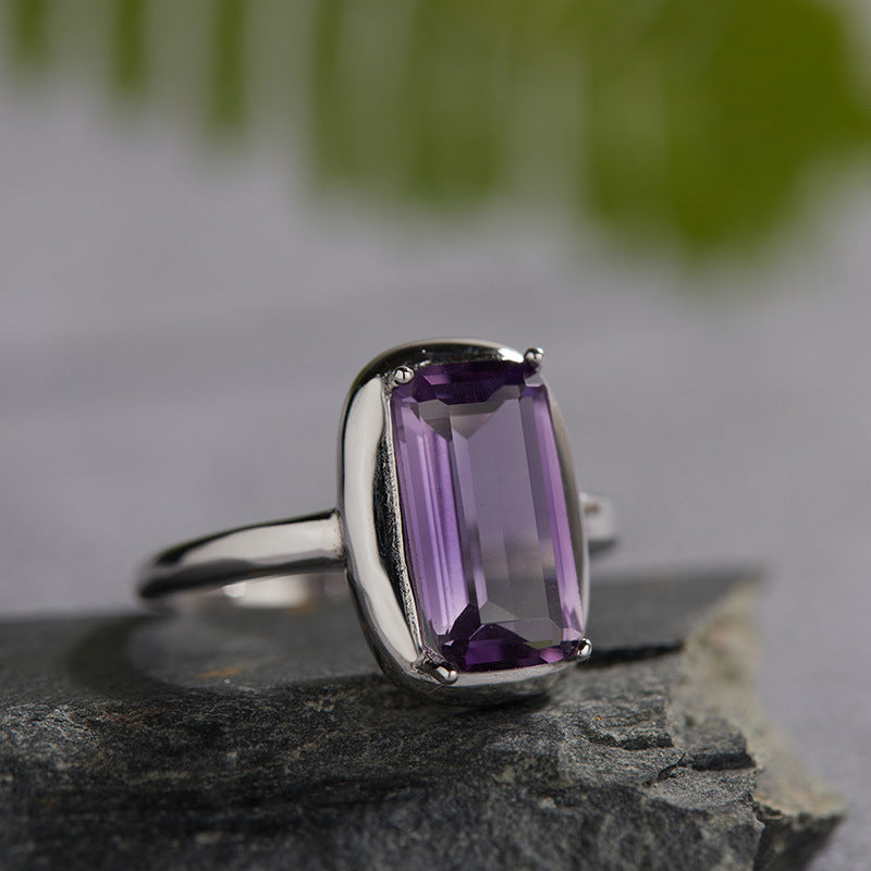 Citrine Amethyst Ring Necklace s925 image 3