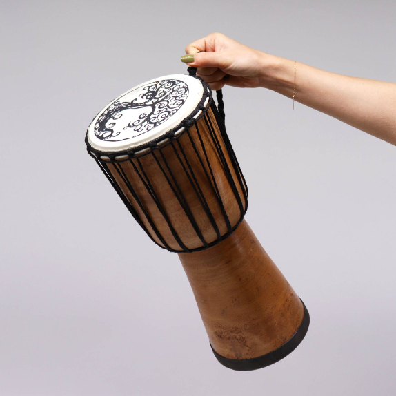 Wide Top Djembe Drum - Tree of Life 40cm image 0