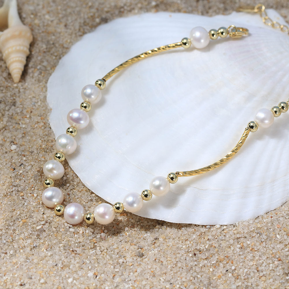 Freshwater Pearl Bracelets Simple Style -B 925 image 2