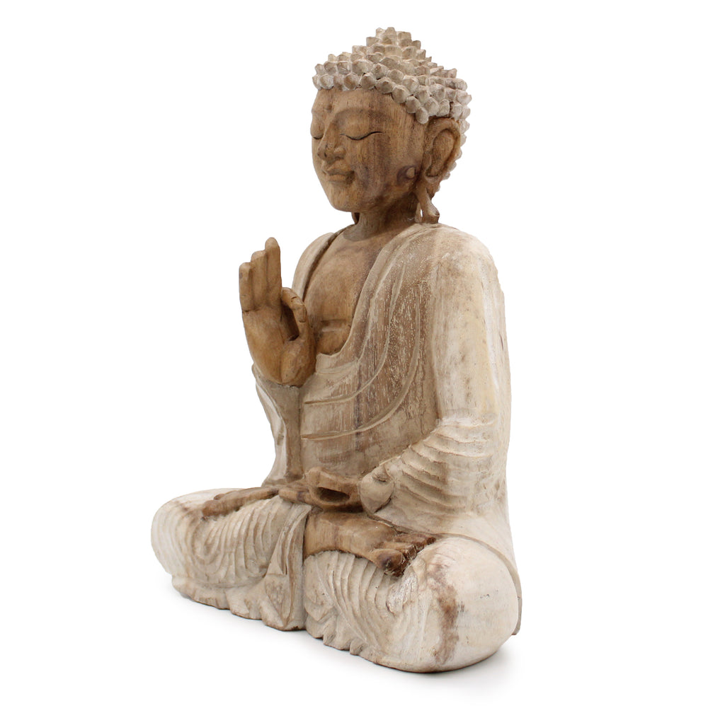 Buddha Statue Whitewash - 30cm Teaching Transmission image 4