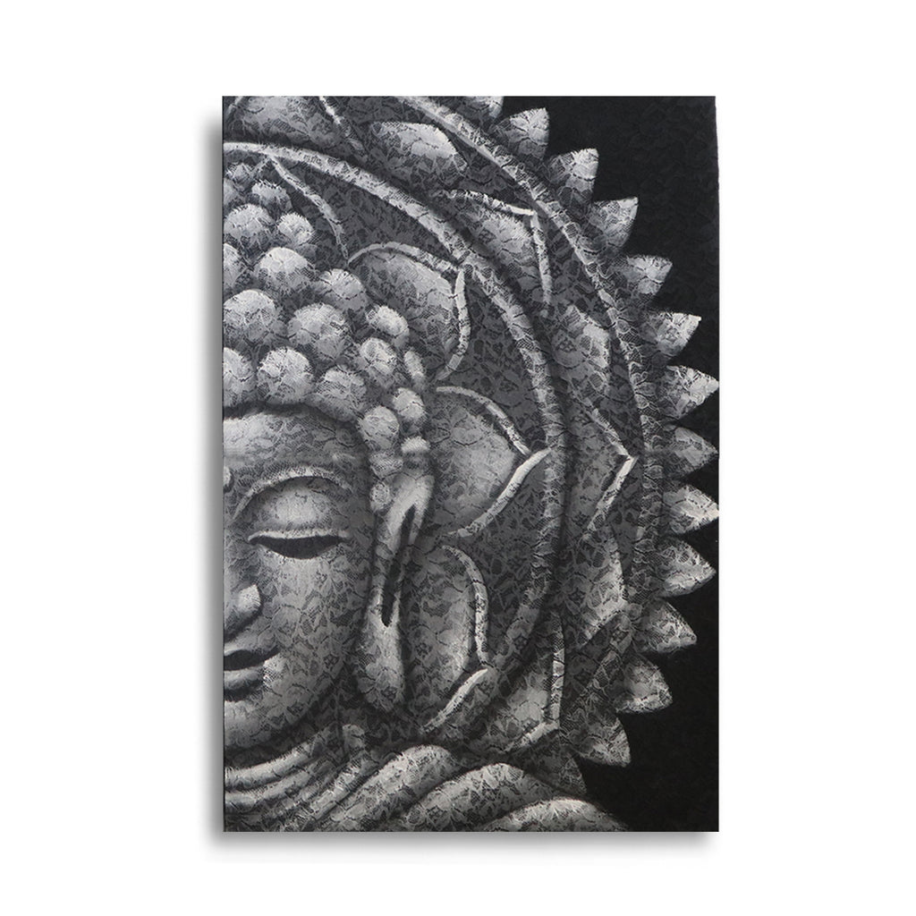 Grey Half Buddha Mandala 60x80cm image 0