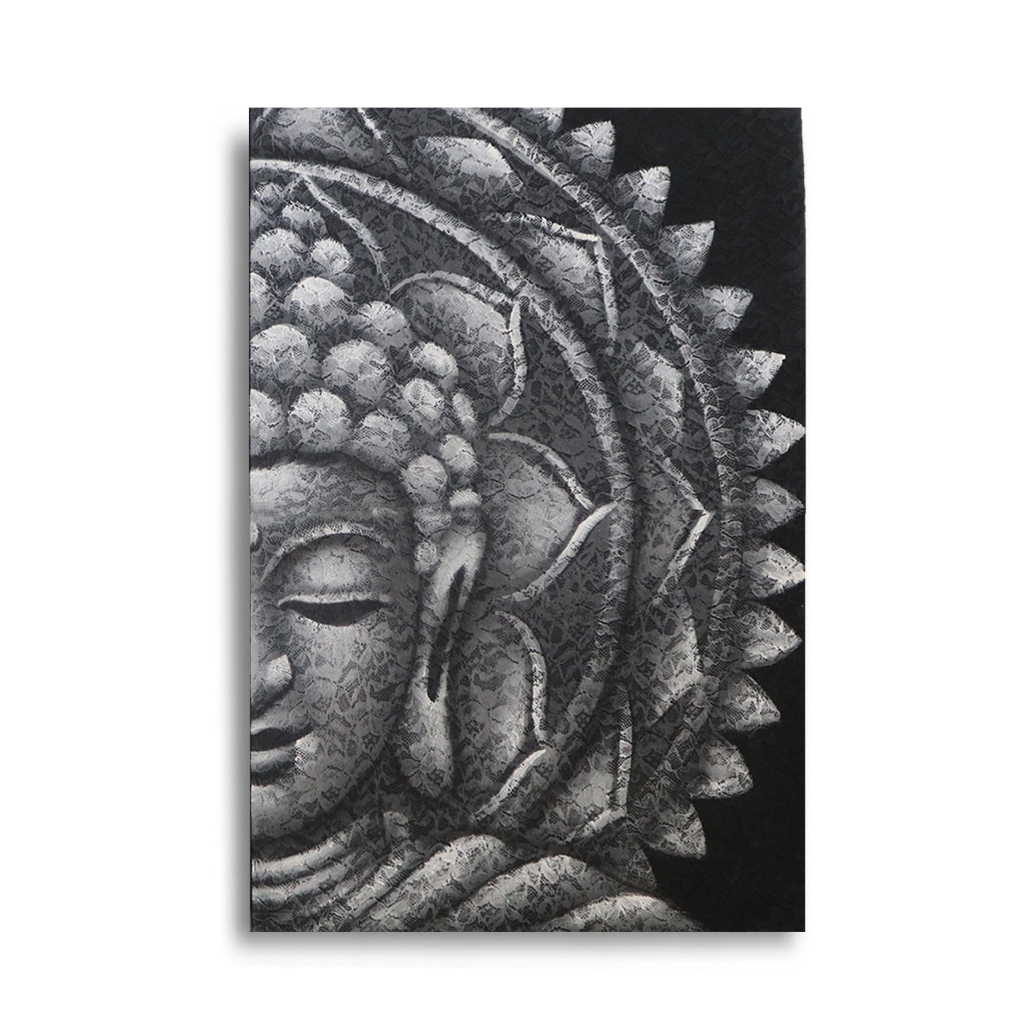 Grey Half Buddha Mandala 60x80cm image 0