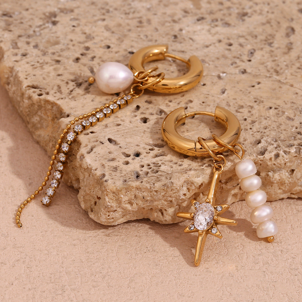 Freshwater Pearl Star Drop Earrings image 4