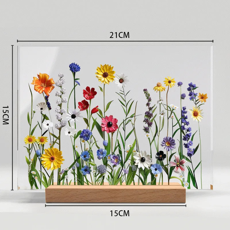 Elegant Style Flower Acrylic Wood Stand image 5