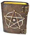 Raised Pentagram Aged Looking Paper Leather Journal image 0
