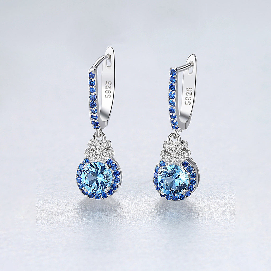 Zircon White Gold Rhodium Plated Earrings Necklace Jewelry Set image 2