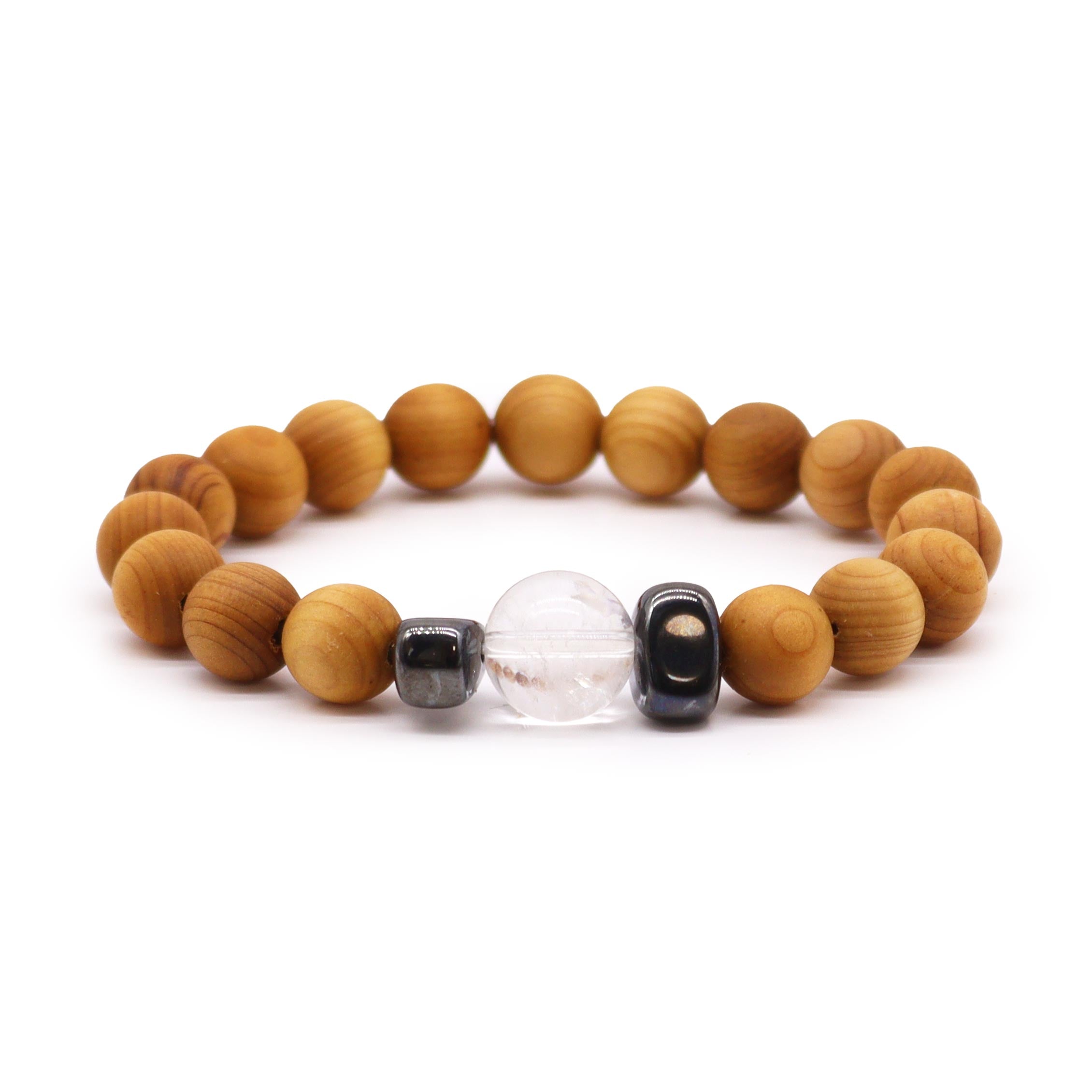 Palo Santo Crown Chakra Bangle w/Clear Quartz image 0