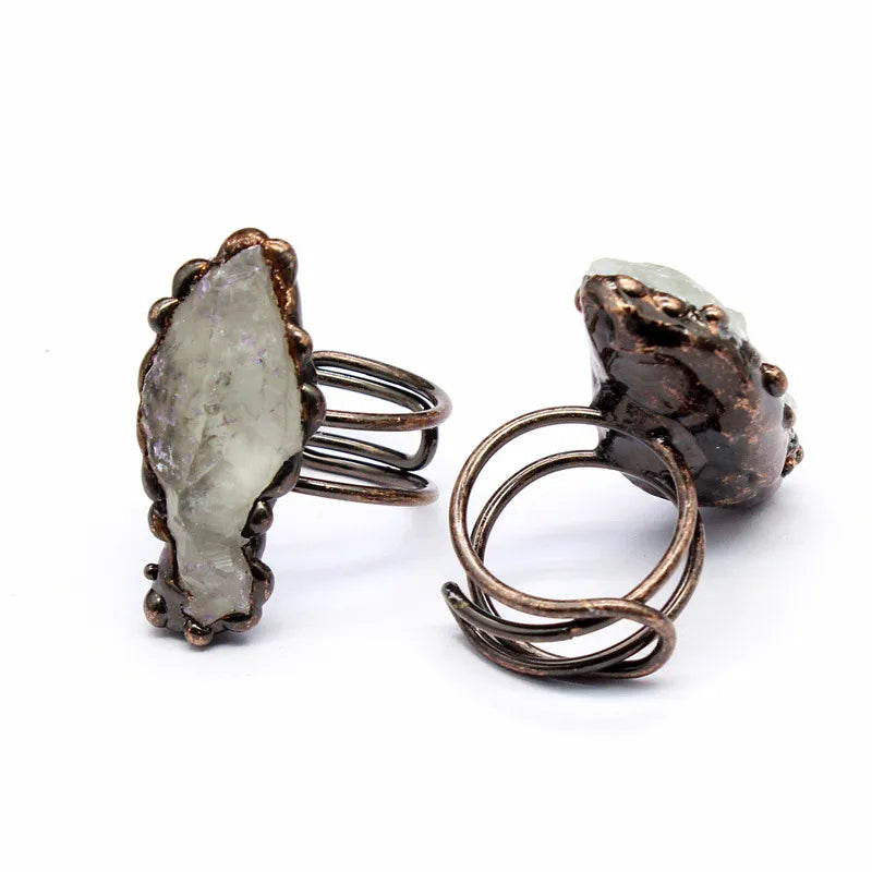 Vintage Style Simple Style Geometric Natural Stone Open Ring image 9
