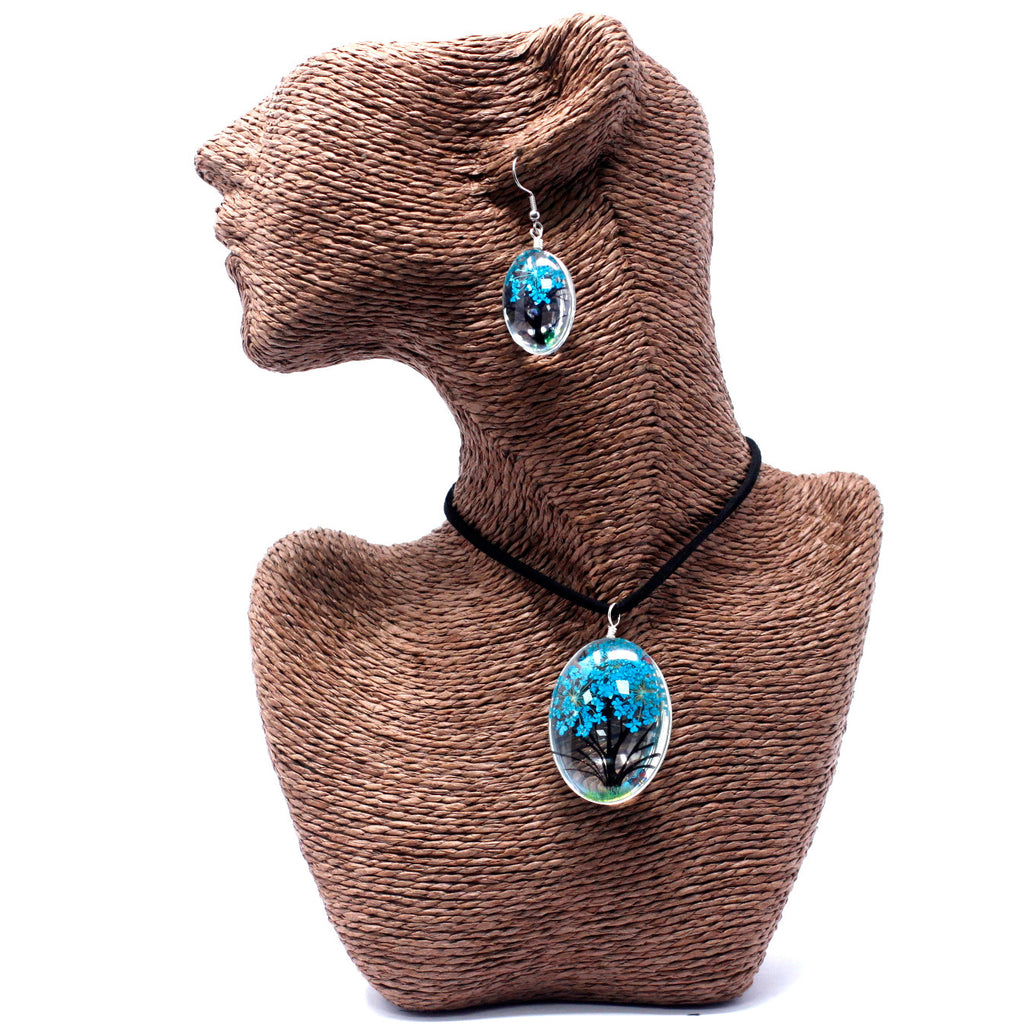 Pressed Flowers - Tree of Life set - Teal image 1