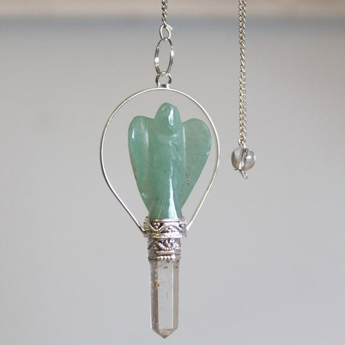 Angel Pendulum 1 Piece with Ring- Green Aventurine image 1