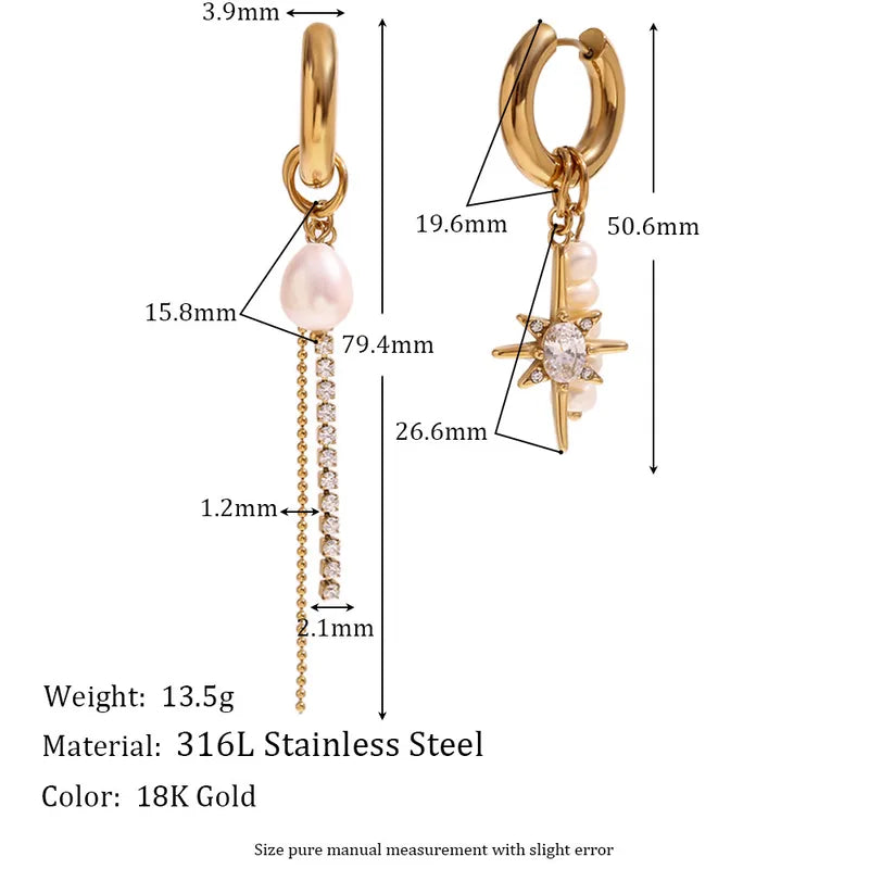 Freshwater Pearl Star Drop Earrings image 13