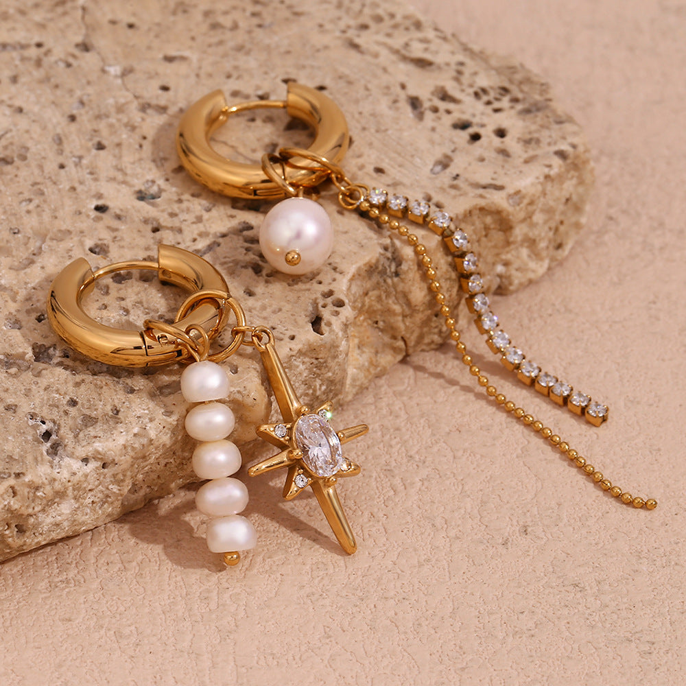 Freshwater Pearl Star Drop Earrings image 6