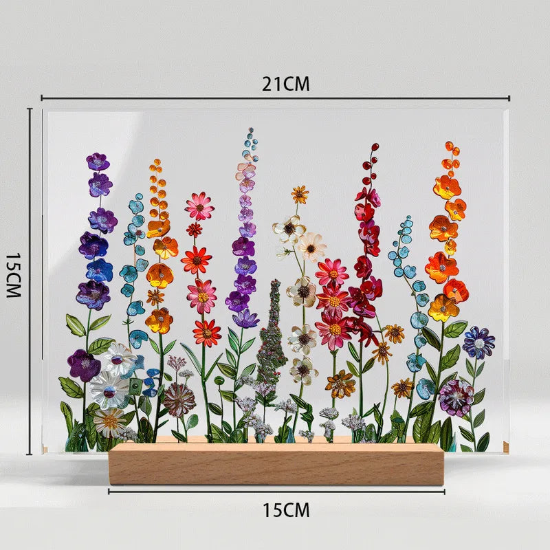 Elegant Style Flower Acrylic Wood Stand image 6