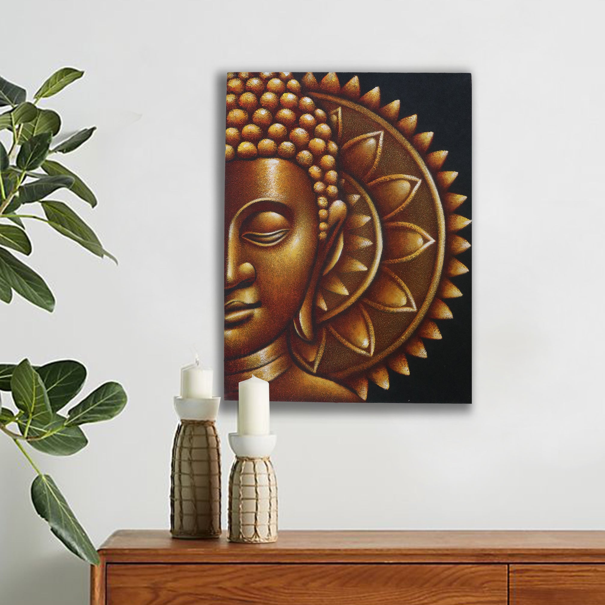 Gold Half Buddha Mandala 60x80cm image 2