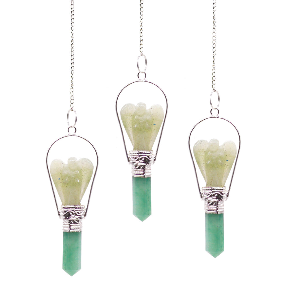Angel Pendulum 1 Piece with Ring- Green Aventurine image 0