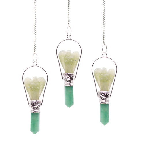 Angel Pendulum 1 Piece with Ring- Green Aventurine image 0